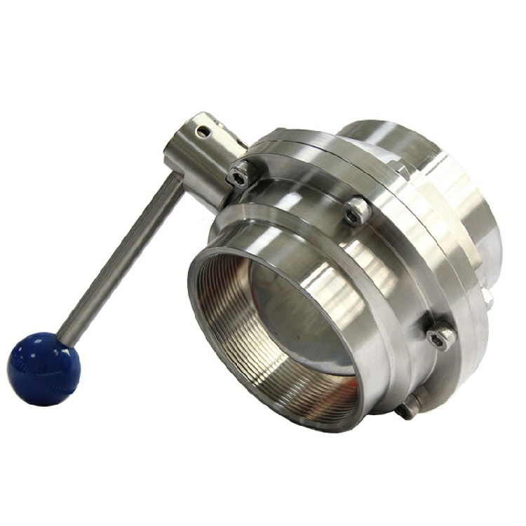 Internal thread butterfly valve