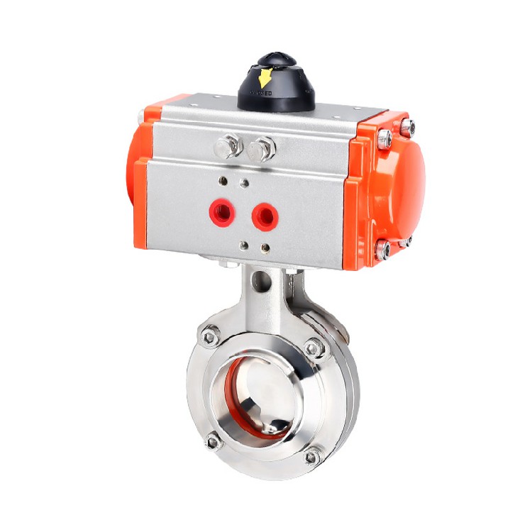 Pneumatic welded butterfly valve