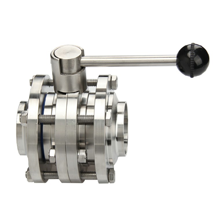 Three-stage welded butterfly valve