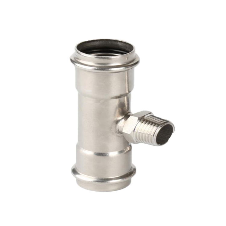 Press-fit Tee with male Thread